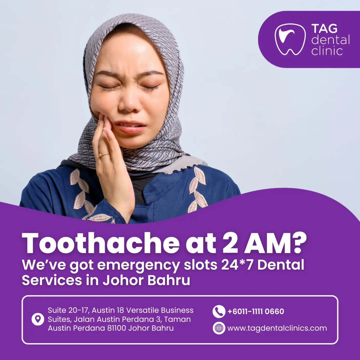 Toothache or Dental Injury? 24-Hour Emergency Dentist Available in Johor Bahru